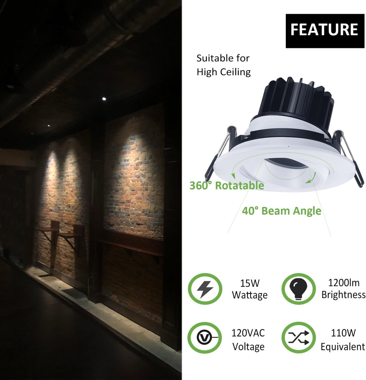 Black 4‑Inch Gimbal LED Recessed Light 4‑Pack