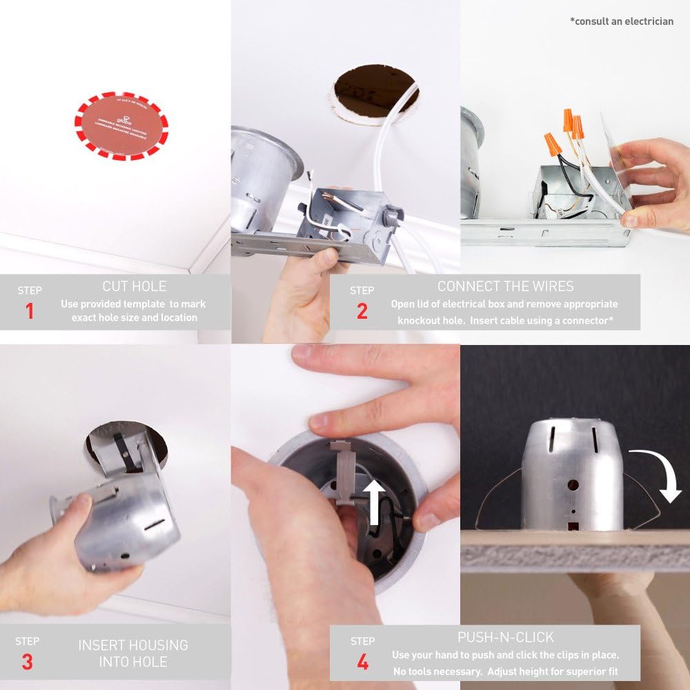 White 3‑Inch Round LED Recessed Light 4‑Pack