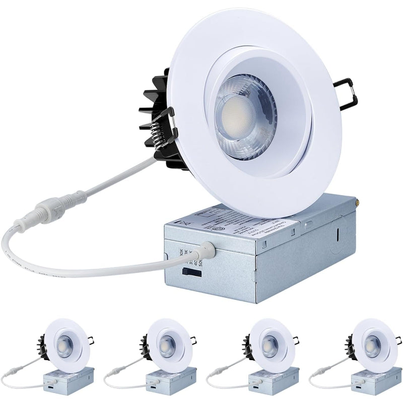Black 4‑Inch Gimbal LED Recessed Light 4‑Pack