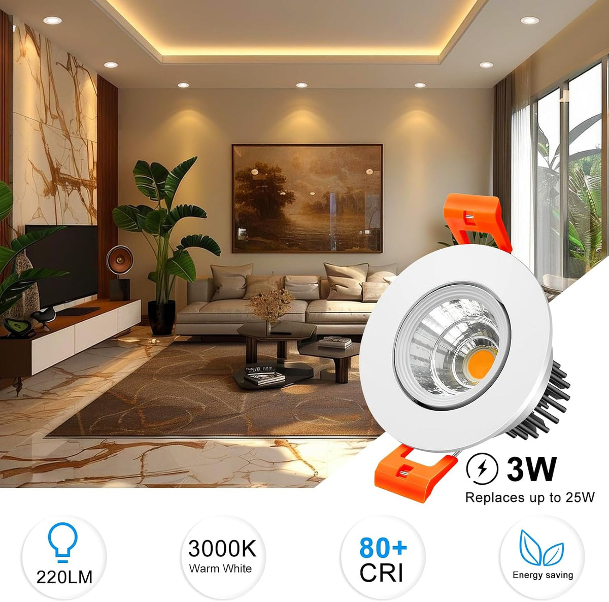 2‑Inch COB LED Recessed Downlight 3W