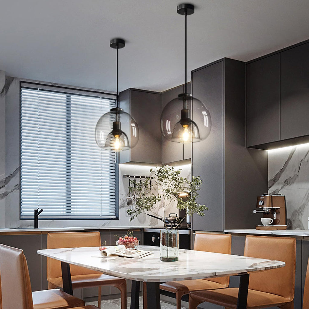 Glass Adjustable‑Height Pendant Light