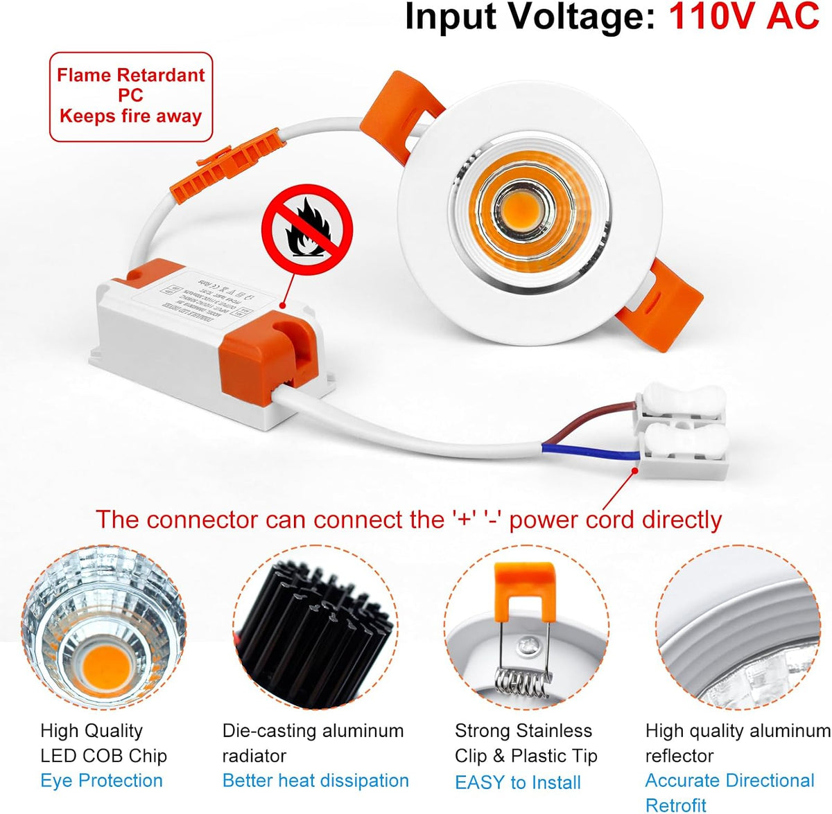2‑Inch COB LED Recessed Downlight 3W