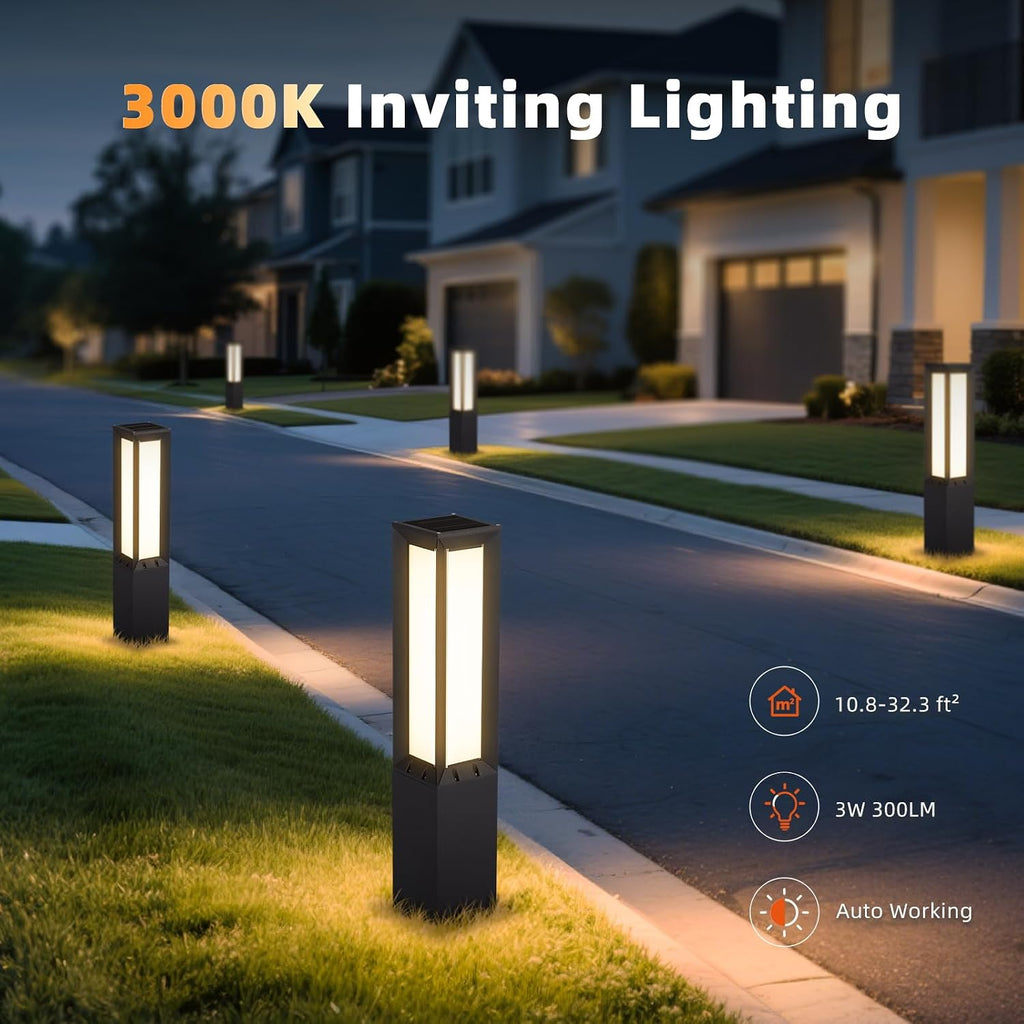 32‑Inch 3000K IP65 Solar Outdoor Bollard Light
