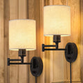 Swing‑Arm Plug‑In Wall Sconce 2‑Pack