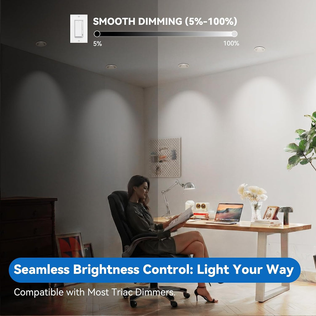 3‑Inch Anti‑Glare COB LED Recessed Spotlight 6‑Pack