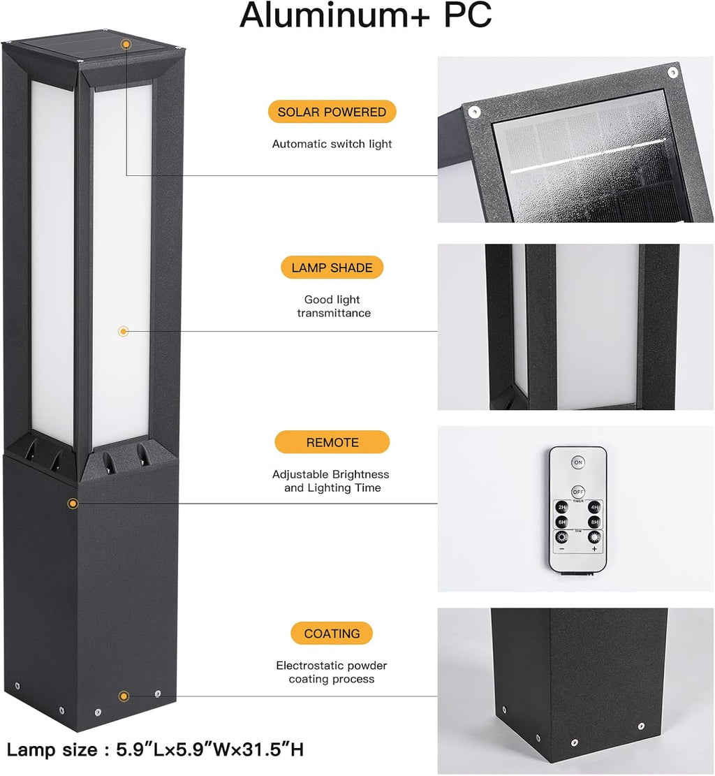 31.5‑Inch Solar Dusk‑to‑Dawn Pathway Light