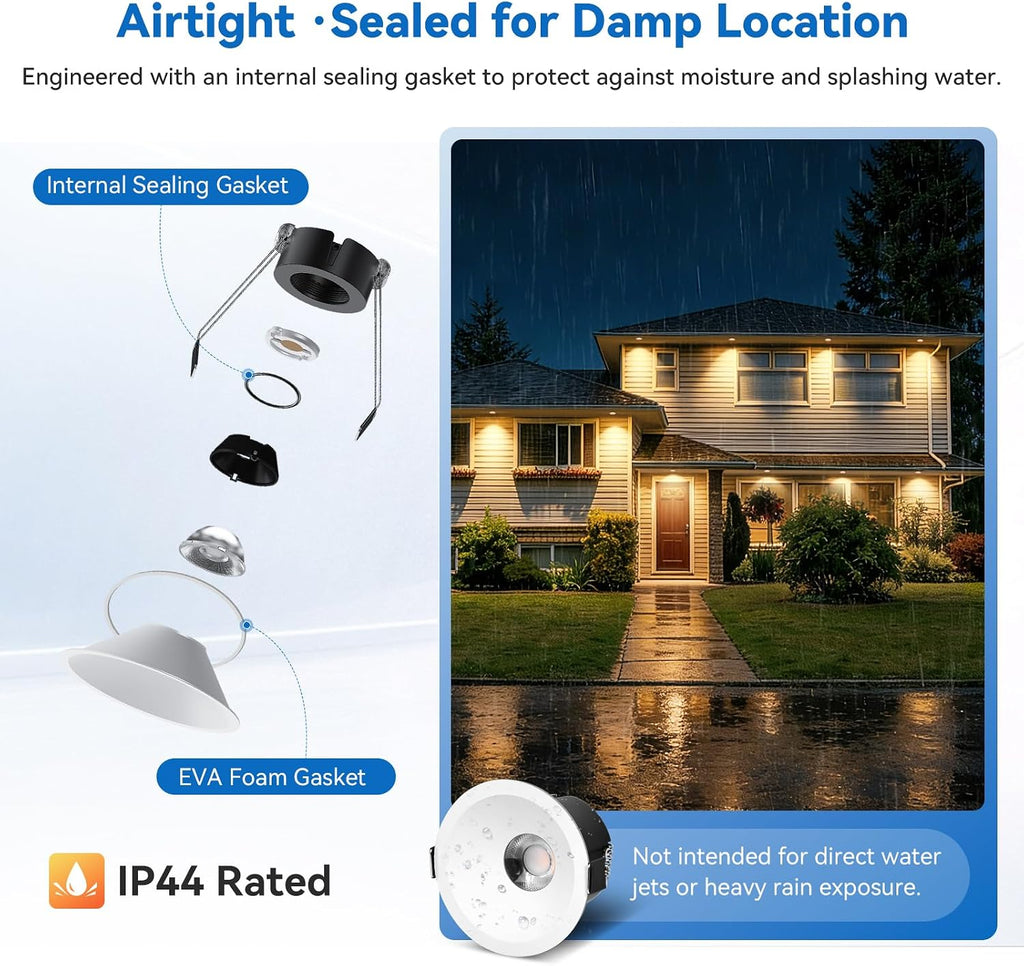 3‑Inch Anti‑Glare COB LED Recessed Spotlight 6‑Pack