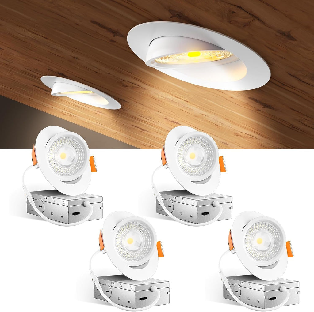 Black 4‑Inch 5CCT Gimbal LED Recessed Light 4‑Pack