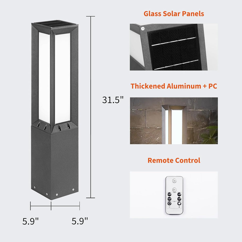 32‑Inch 3000K IP65 Solar Outdoor Bollard Light