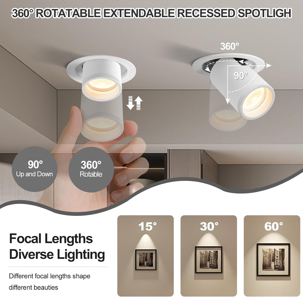 3‑Inch Zoomable 3CCT Gimbal Recessed Spotlight