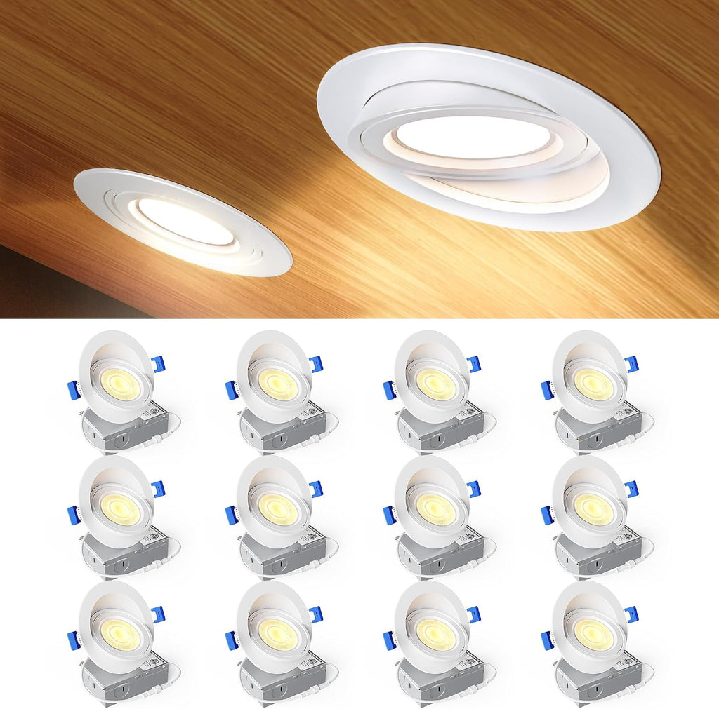 4‑Inch 5CCT Eyeball Gimbal LED Recessed Light 12‑Pack