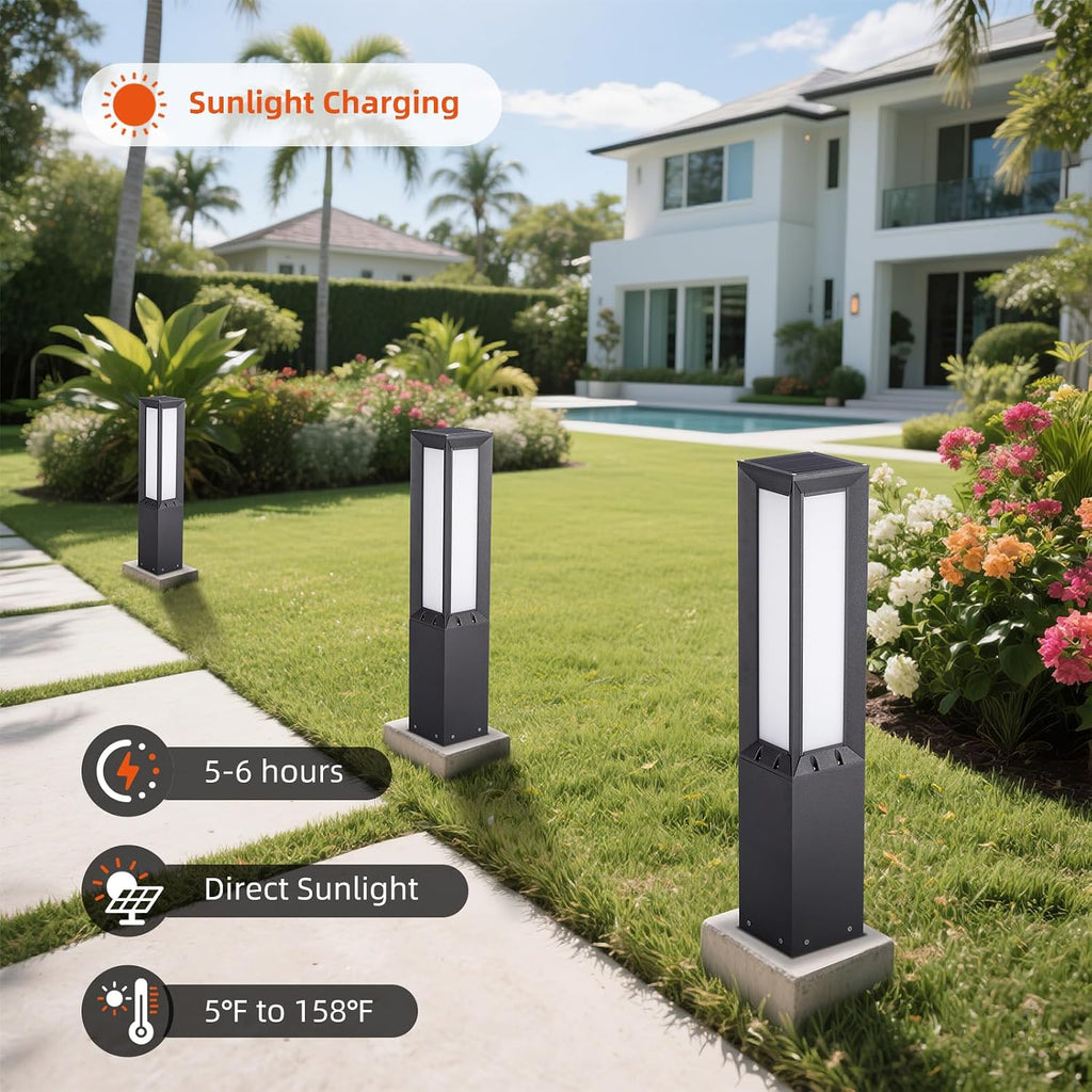 32‑Inch 3000K IP65 Solar Outdoor Bollard Light
