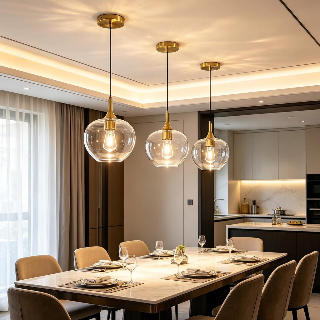 9.45‑Inch Gold Clear‑Glass Pendant Light 1‑Pack
