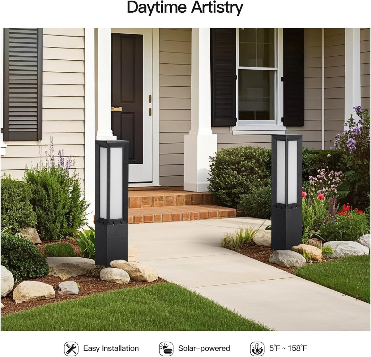 31.5‑Inch Solar Dusk‑to‑Dawn Pathway Light