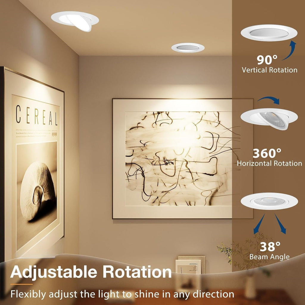 Black 4‑Inch 5CCT Gimbal LED Recessed Light 4‑Pack