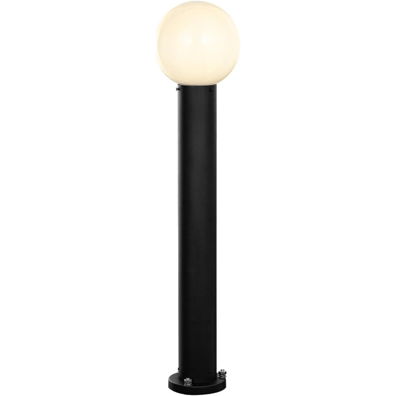 35.5‑Inch Black Opal‑Glass Outdoor Bollard Light